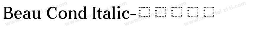 Beau Cond Italic字体转换